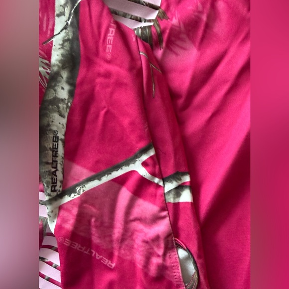 Realtree Women's 1/4 Zip Pullover Shirt Camo Thumbholes Long Sleeve Pink Size XL - Picture 14 of 16